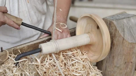 craftsman using an ancient Roman woodtur... | Stock Video | Pond5