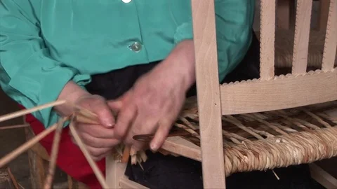 Craftsman at work on a chair. Stock Footage 75306525