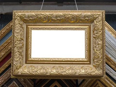 Craftsman working on frame in frameshop. Stock Photos