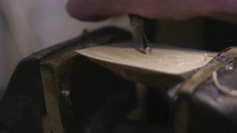 Craftsman working on wood in workshop Stock Footage 79822267