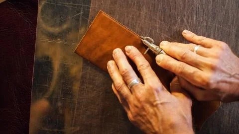 Craftsman working in workshop. Stock Photos