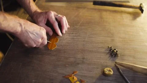 Craftsman working in workshop Stock Photos