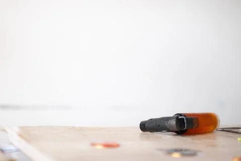 Craftsman's tools on white background Stock-Fotos