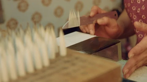 Craftsmanship of calligraphy brushes  Video stock 124333478