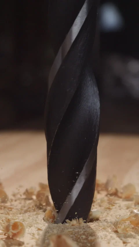 Craftsmanship in Motion: 4K Vertical Drill Stock Footage 265602844