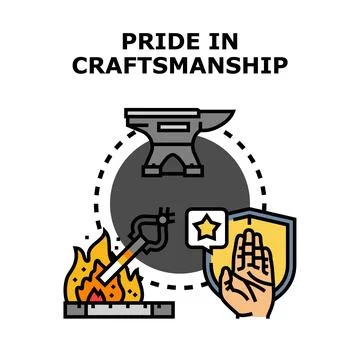 Craftsmanship skill and pride developing fine production Stock Illustration