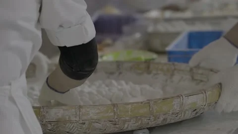 Craftsmen make glutinous rice balls for Lantern Festival Stock Footage 232677041
