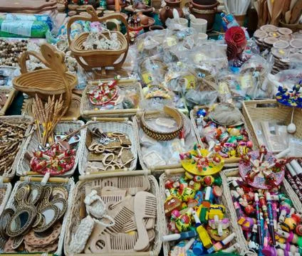 Craftwork  handicraft  handmade article Stock Photos