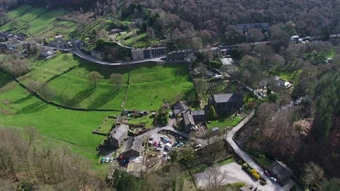 Cragg Vale vilage Stock Footage