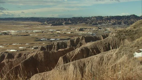 Craggy Cliffs in Badlands Stock Footage 106047988
