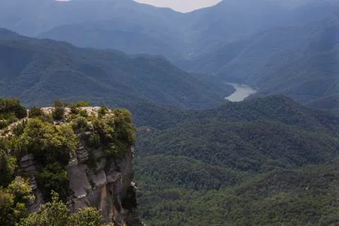 Crags of Tavertet with clouds Foto stock