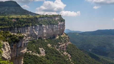 Crags of Tavertet with clouds Stock Photos