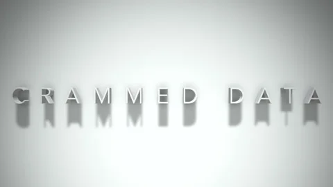 Crammed data  3D title animation white text on a white background Stock Footage 299636923