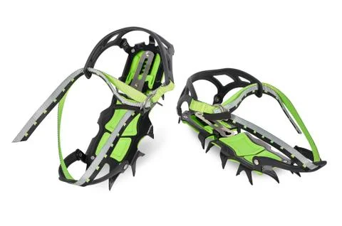 Crampons on white background Stock Photos
