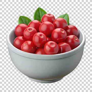 Cranberries bowl isolated Stock Illustration