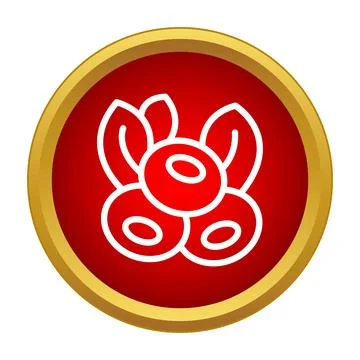 Cranberries icon flat style vector illustration Stock Illustration