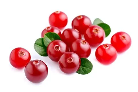 Cranberries with leafs . Foto stock