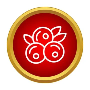 Cranberry berries concept icon on red circle button Stock-Illustration