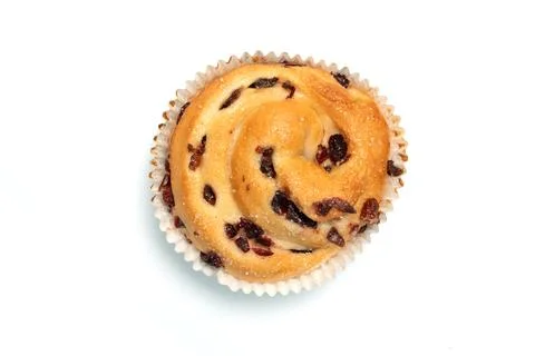Cranberry bread on isolated white background, Top view. Stock Photos