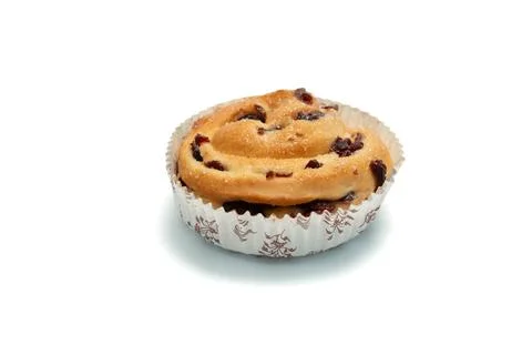 Cranberry bread on isolated white background, Top view. Stock Photos