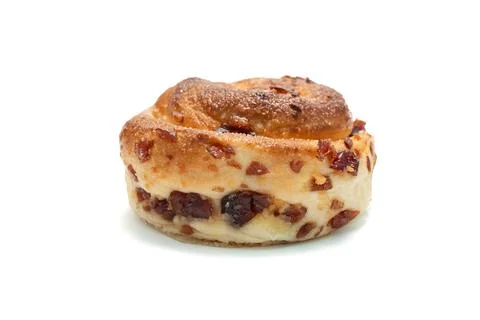 Cranberry bread on isolated white background, Top view. Stock Photos