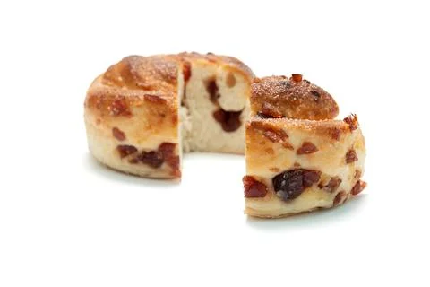 Cranberry bread on isolated white background, Top view. Stock Photos
