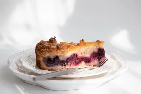 Cranberry cake on white background Stock Photos
