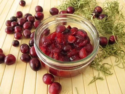 Cranberry compote Stock Photos