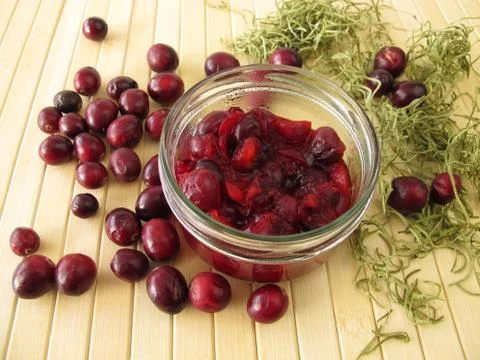 Cranberry compote Stock Photos