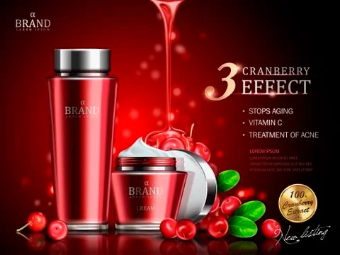 Cranberry cream ad Stock Illustration