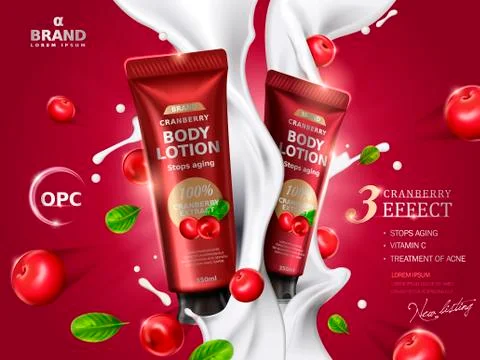 Cranberry cream ad Stock Illustration