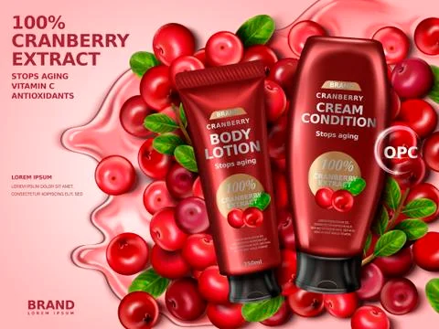 Cranberry cream ad Stock Illustration