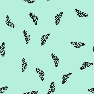 Cranberry dried fruit glyph vector seamless pattern Stock Illustration