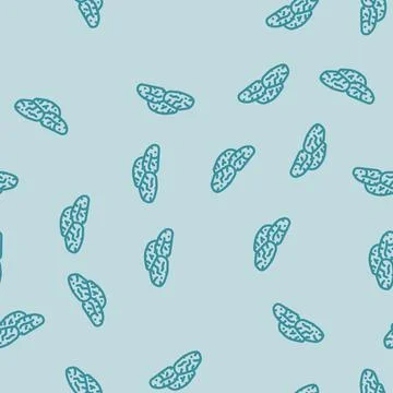 Cranberry dried fruit line vector seamless pattern Stock Illustration