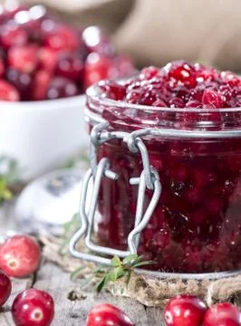 Cranberry jam Stock Photos