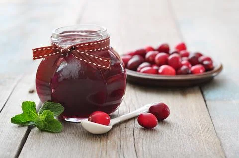 Cranberry jam Stock Photos