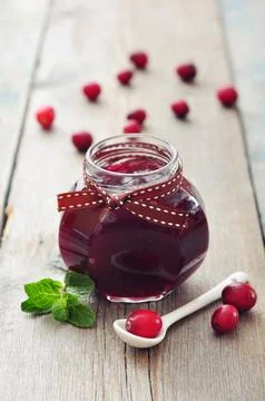 Cranberry jam Stock Photos