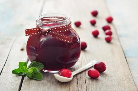 Cranberry jam Stock Photos