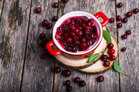 Cranberry jam with syrup Foto stock