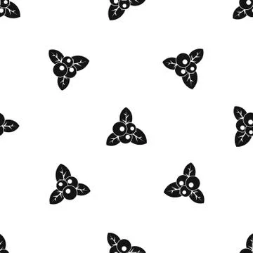 Cranberry pattern seamless black Stock Illustration