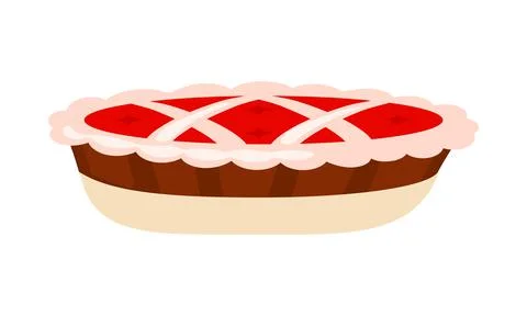 Cranberry pie semi flat color vector object Stock Illustration