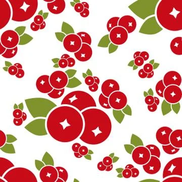 Cranberry seamless pattern Stock Illustration