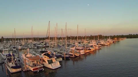 Crandon Marina At Sunset Stock Footage 49969531