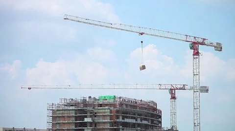 Crane in action (timelapse) Stock Footage 8651386