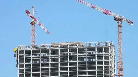 Crane in action (timelapse) Stock Footage 8651396