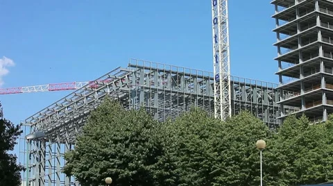 Crane in action (timelapse) Stock Footage 8654934