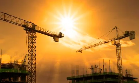 Crane and building construction 写真素材