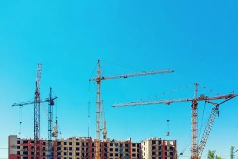 Crane and building construction Foto stock