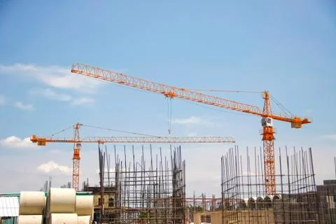 Crane and building Stock Photos