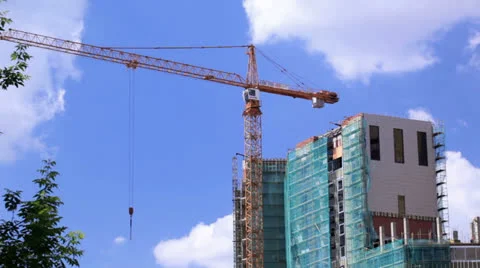 Crane and construction site 1 Stock Footage 25301870